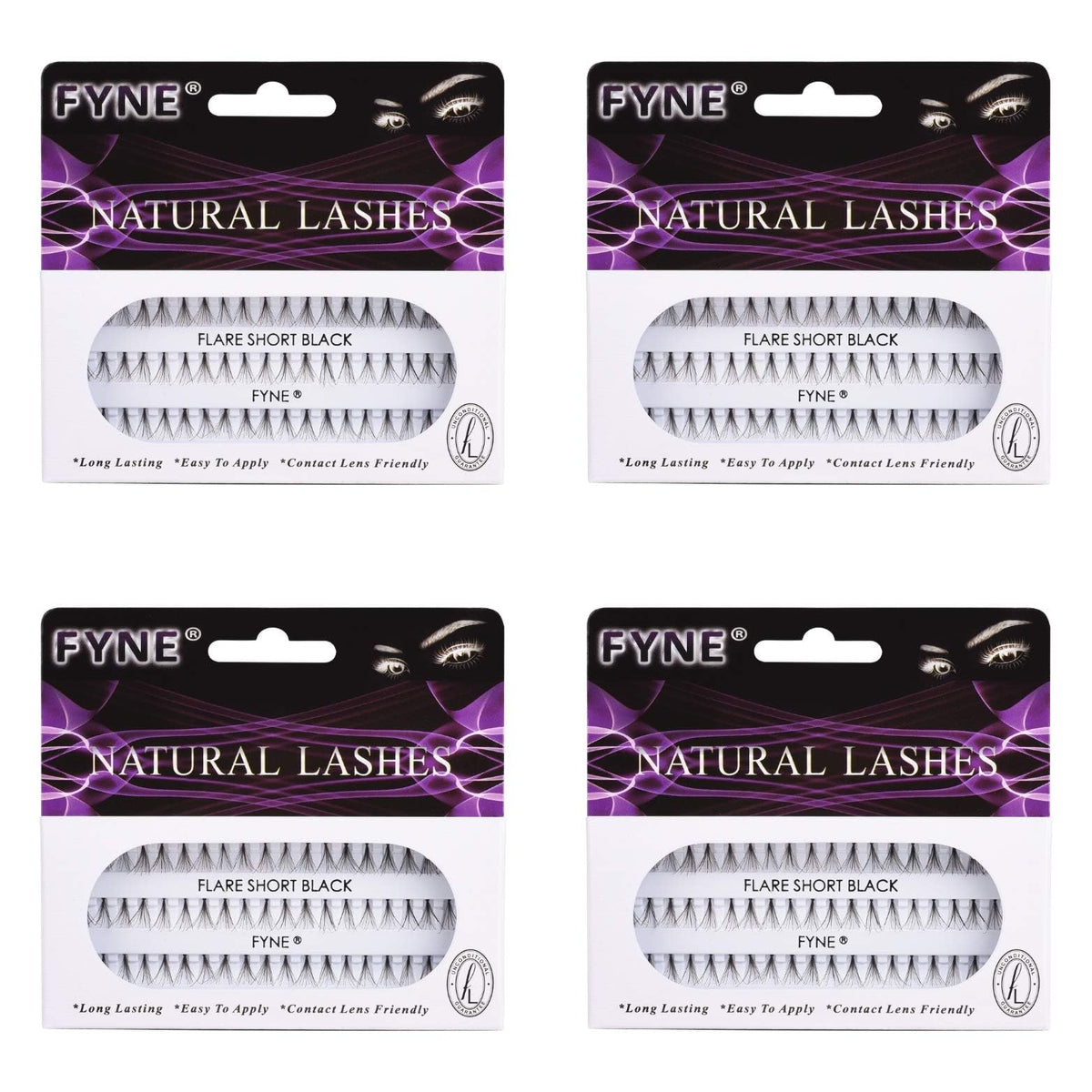FYNE Natural Eyelash Extensions (Pack of 4, 8mm - Short)