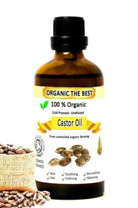 Organic The Best Organic Castor Oil Cold Pressed Undiluted,Certified, Premium Quality 50 ml, Skin,Hair,Eyelash,Eyebrow,Moisturiser