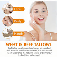 SEMECOMER Whipped Beef Tallow Skin Care Cream, Beef Tallow Moisturiser, Nourishing Tallows And Honey Balm for Face & Body, Deeply Hydrating, Natural Moisturizer for Dry Skin, Fast-Absorbing, No Greasy