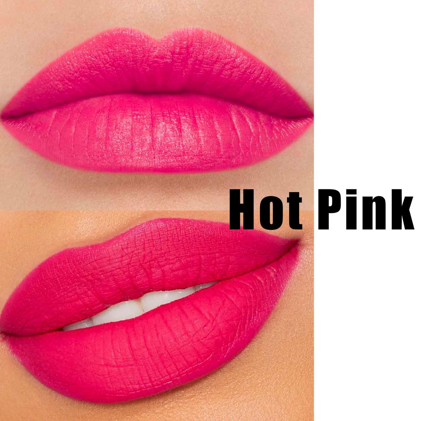 LYNTYAOU Velvet Matte Bright Hot Pink Liquid Lipstick, Waterproof Quick-Drying Non-Sticky Full-Coverage Lip Gloss, Lipsticks for Women Long Lasting Matte Lipstick