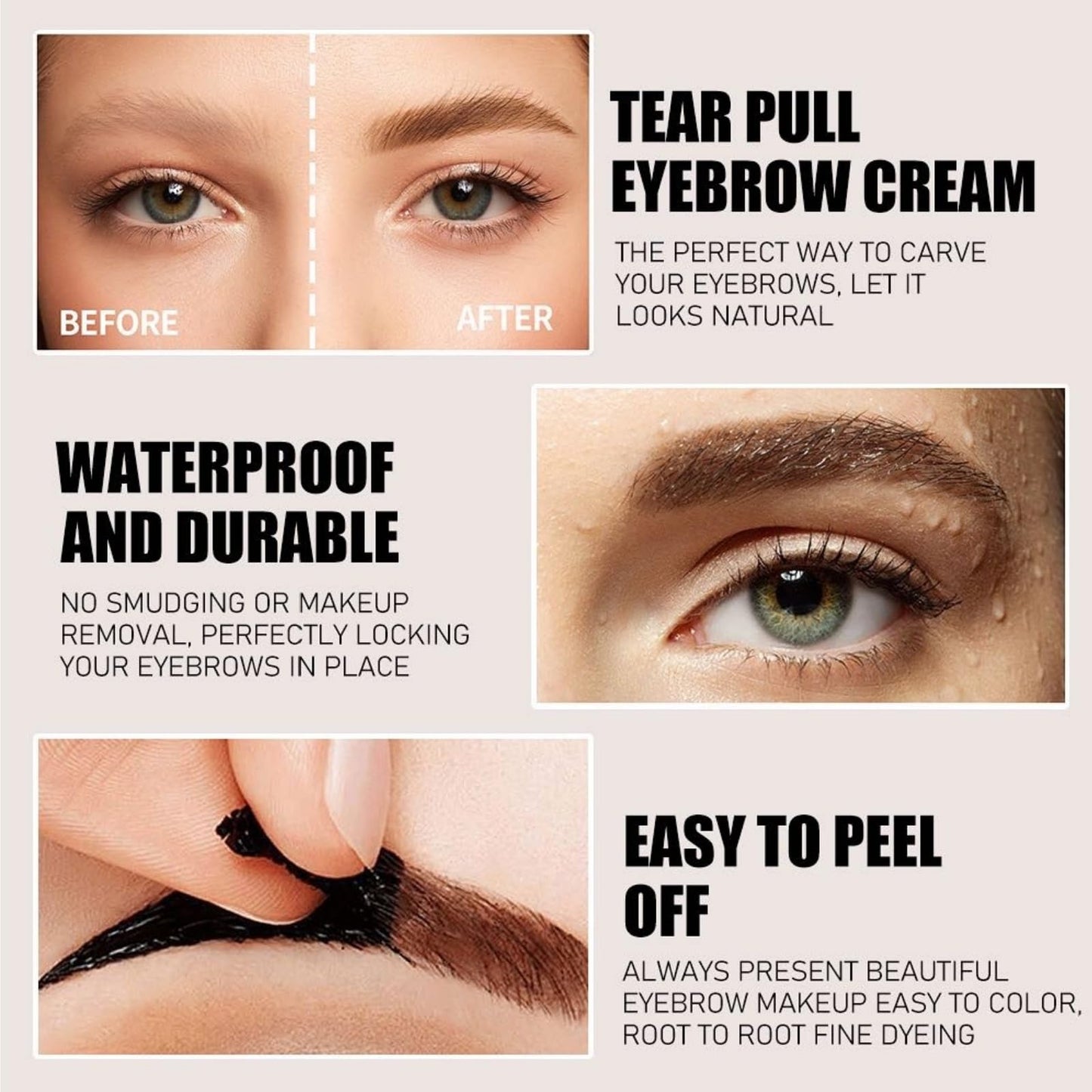 Gerhua Tatto Eyebrow Tint,Eyebrow Tatto Peel off,Tatto Eye Brow Peel Off,Semi-Permanent Colour Eyebr/ow Dye,Peel Off Eyebro/w Tin/t,Eyebro/w Tin/t,Waterproof Eyebro/w Pencil Lasts Up to 3 DaysChocolate）