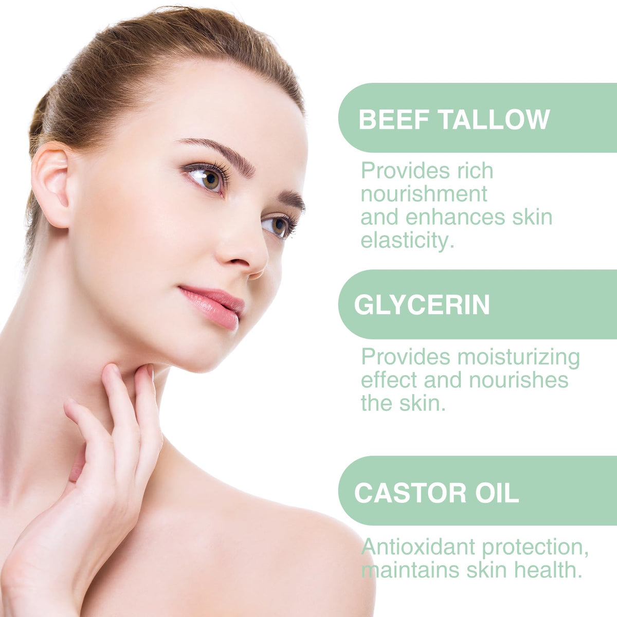 atnayo Grass-fed Beef Tallow with Frankincense Oil & Castor Oil, Tallow and Honey Balm