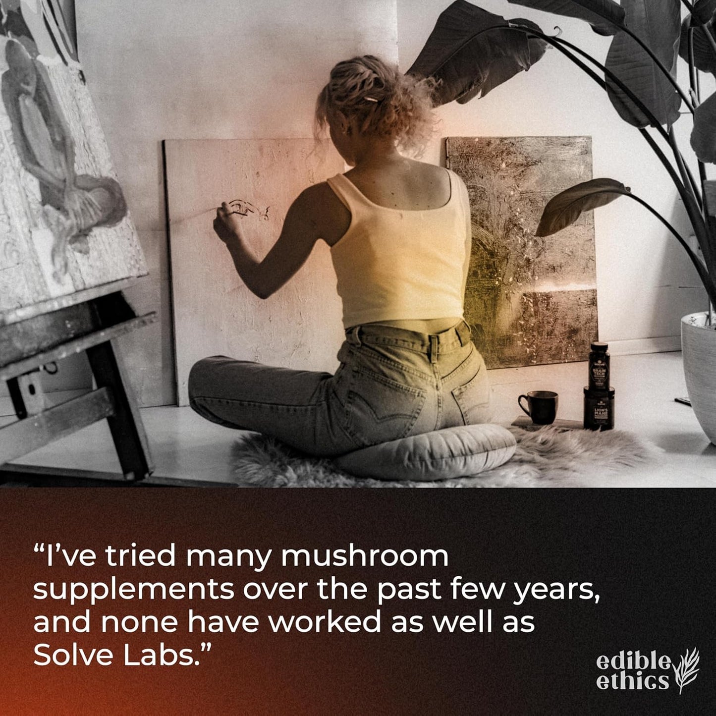 Solve Labs SOLVELabs® ● Lions Mane NGF High Strength 10,000mg / Serving ● 45% Beta-D-Glucans ● 10:1 Extract ● 100% Fruiting Bodies ● No Fillers ● Vegan ● Nootropic Focus Supplement ● Memory ● 60 Capsules