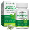 zoxpm Moringa Leaf Capsules 800mg, Moringa Powder Capsules Supplement Supports Energy, Joint & Immunity & Gut Health, Overall Vitality, Pure Vegan Extract Non-GMO (60pcs)