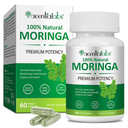 zoxpm Moringa Leaf Capsules 800mg, Moringa Powder Capsules Supplement Supports Energy, Joint & Immunity & Gut Health, Overall Vitality, Pure Vegan Extract Non-GMO (60pcs)