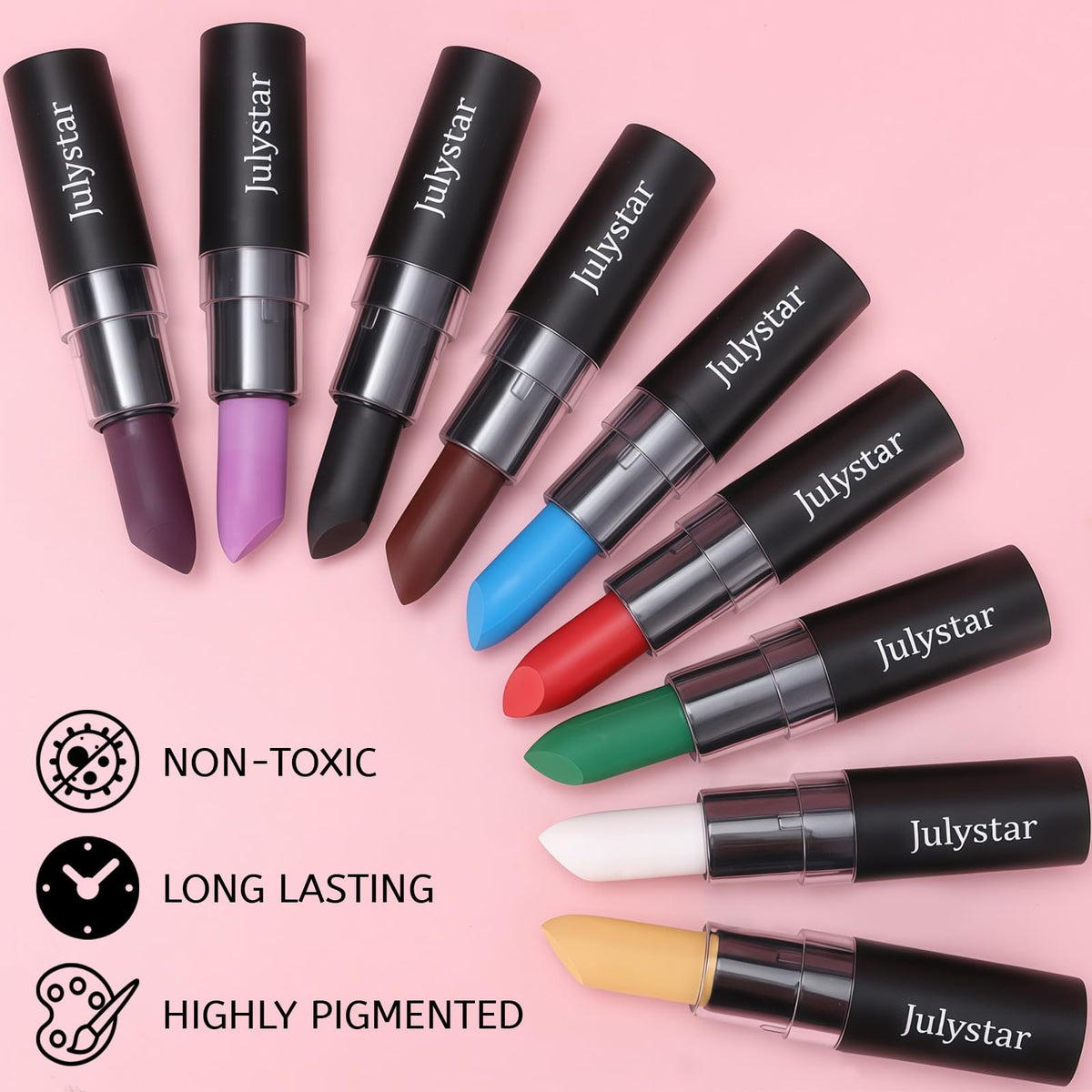 YBUETE Black Cream Blend Stick, Safe and Professional SFX Face Body Paint Stick ,Makeup Face Lip Painting for Sports Festival Halloween Football Adult Festival Theater Performance Party Cosplay