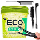 Neneh Tayyiba Styling Gel Bundle – Eco Styler Gel & Edge Control Set | Perfect Curl & Slick Back Hair Gel for Women | 3pc Brush + 2 Duck Bill Clips | Aloe Vera Organic Hold for Curly Hair, Braids & Edges