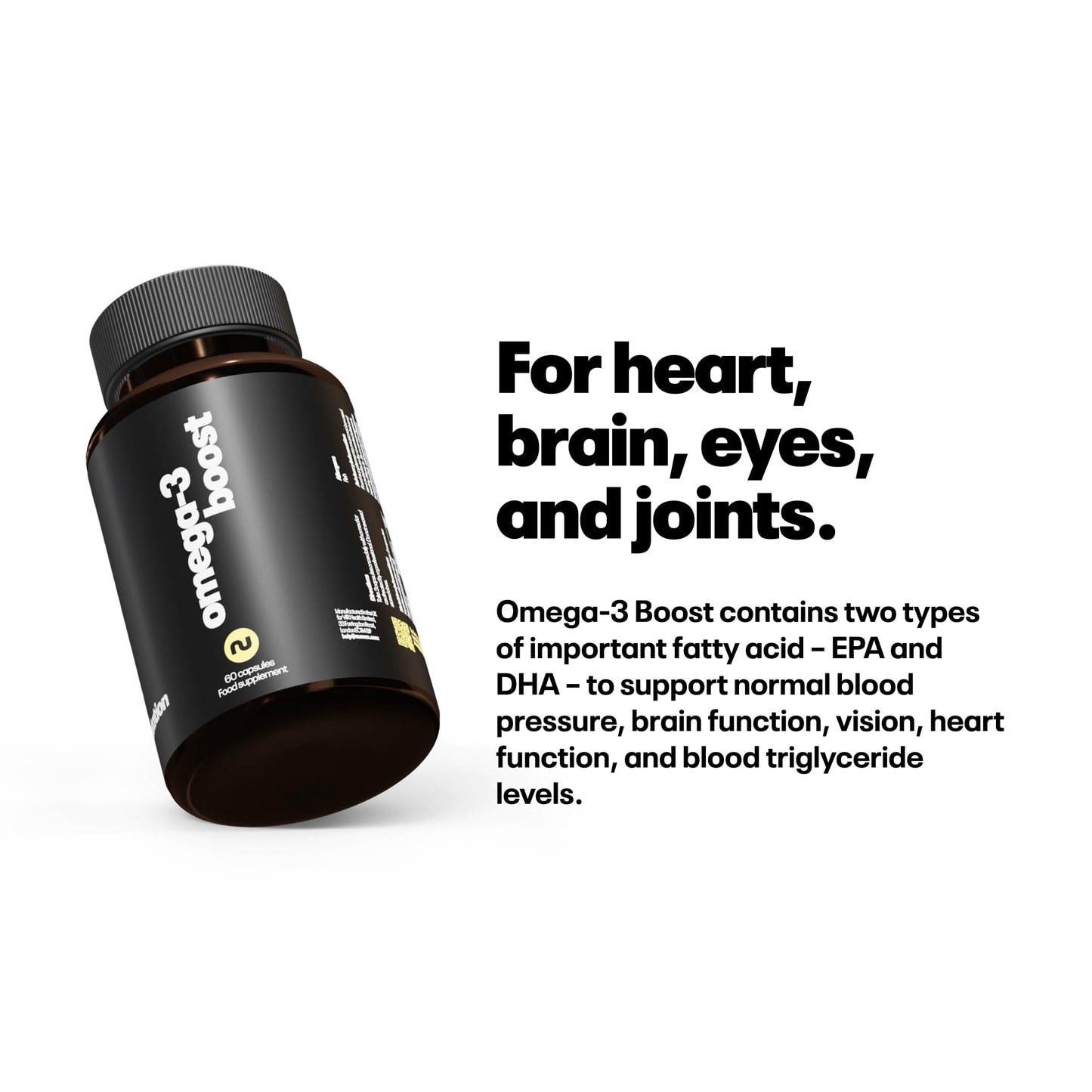 NUMAN Numan Omega-3 Boost - High Strength 1000mg Omega-3 Soft Gel Capsules for Joint Care, Brain Function, Vision, Blood Pressure - Optimal Blend of Essential Omegas for Overall Health