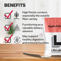 Blackburn Distributions LifeLab Supplements Apple Pectin Powder, 100g - High Fiber Source, Digestive Support, Immune Boost - May Helps to Nourish Your Body Naturally