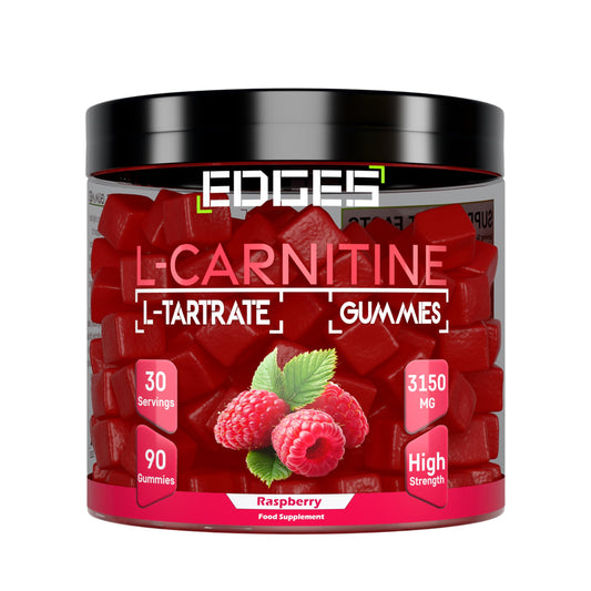 Edges L-Carnitine L-Tartrate 3150mg Gummies – 90 Raspberry Gummies – High Strength for Energy, Metabolism & Fatigue Support – Vegan Friendly L-Carnitine L-Tartrate Supplement – 30 Day Supply