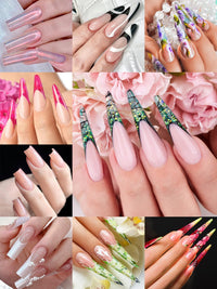 EBANKU 96PCS Clear Dual Nail Forms System Full Cover Nail Mold