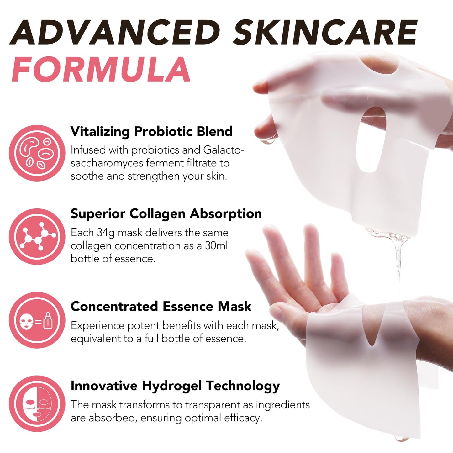 Collagen Mask 8 Pack, Collagen Face Mask, Deep Collagen Anti Wrinkle Lifting Mask Collagen Mask Overnight