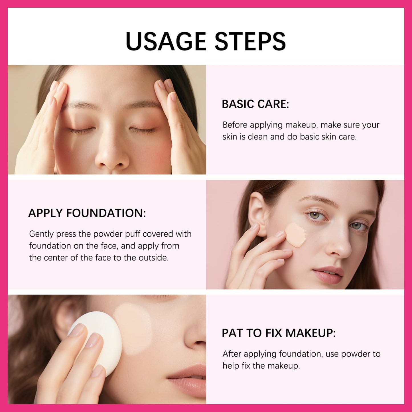 HERBENJOY Cushion Foundation Double-layer,Peptide Bounce Balm Foundation,Age-Defying Medium coverage foundation,Hydrating Moisturizing Lasting Makeup Balm,Blur Fine Lines, Smooths Texture All Type Skin(Natrual)