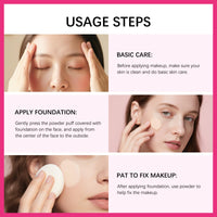 HERBENJOY Cushion Foundation Double-layer,Peptide Bounce Balm Foundation,Age-Defying Medium coverage foundation,Hydrating Moisturizing Lasting Makeup Balm,Blur Fine Lines, Smooths Texture All Type Skin(Natrual)