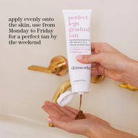 THISWORKS This Works Perfect Legs Gradual Tan, 150 ml - Streak-Free Self-Tanning Serum Infused with Vitamin E, Shea Butter and Essential Oils - Hydrating Gradual Tan Moisturiser for a Natural Summer Glow