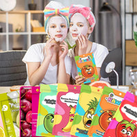 KARELLS Sheet Mask,7 pc Fruit Extract Masks,Organic Face Mask,Pineapple Face Mask,Moisturizing Facial Mask,Face Facial Mask,Collagen Face Mask,Hydrating,Improve dullness & Brighten,Women/Men for All Skin