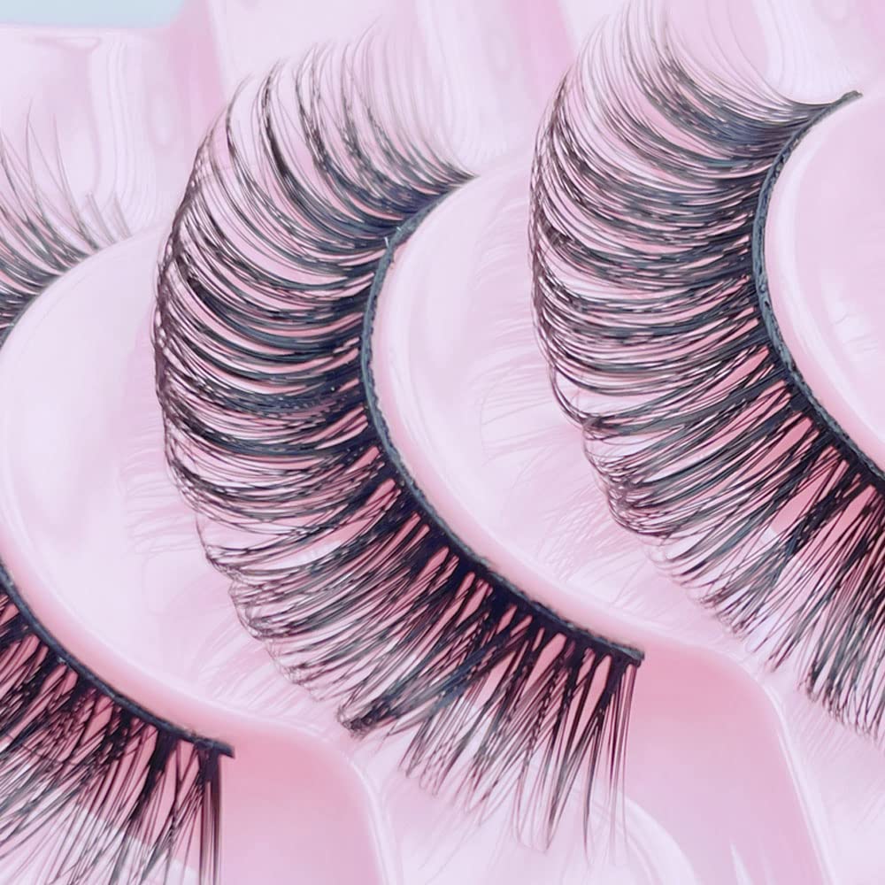 ZDHSOY 10 Pairs False Eyelashes - Russian Strip Lashes,Thick DD Curl Fluffy Wispy Faux Mink Lashes Reusable Natural Soft Eye Lashes (D-002)