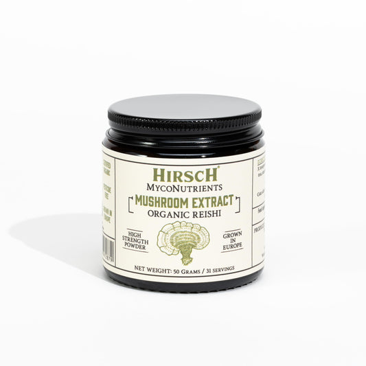 Hirsch Organic Reishi High Strength Extract Powder - Organically Grown in The EU - Non-GMO - No Added Fillers