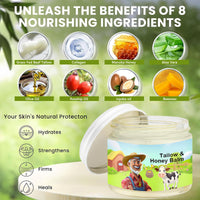 Wormeer Tallow & Honey Balm, Beef Tallow Face Moisturizer, with Grass-Fed Butter & Raw Wild Honey for Smooth, Hydrated Skin, Gentle Formula for Women, Face & Body Moisturizer -2.12 OZ