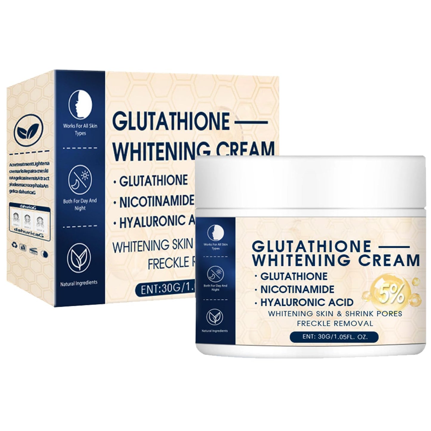 KOAHDE Glutathione Brightening Face Cream,Glutathione Anti-Aging Face Cream,Glutathione Skin-Lightening-Cream,Facial Dark Spots Remover,Glutathione Whitening-Cream,Glutathione Hydrating & Whitening Cream,30G