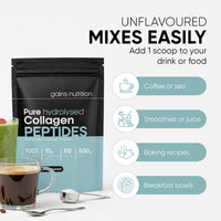 Gains Nutrition GN Collagen Peptides Powder | Hydrolyzed Bovine Collagen Powder - 500g Collagen-Supplements Halal & Kosher | Unflavoured & Unsweetened Collagen Supplements for Women & Men with Essential Amino Acids