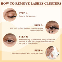QUEWEL Lash Clusters 72Pcs Eyelash Clusters 12mm 3D DIY Lash Extensions Soft and Fluffy Cluster Lashes Easily Create Natural Effects At Home(LTM01-12mm)