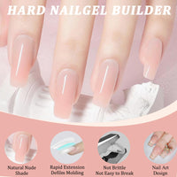 Poly Gel - Nude Color Polygel - 30mL Nail Extension Gel Hard Nail Builder Gel - Builder Gel For Nails Enhancement And Thickening - Crystal Acrylic Polygel Nail Extension For Nail Art DIY