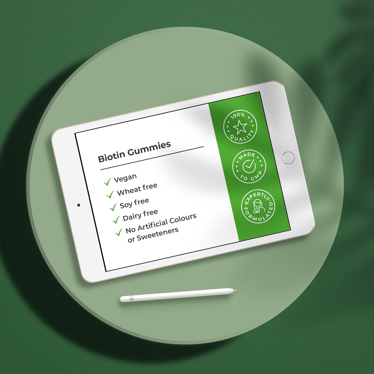 Nature's Truth Biotin 5000ug - 60 Vegan Gummies - Skin & Hair Support - Natural Strawberry Flavour