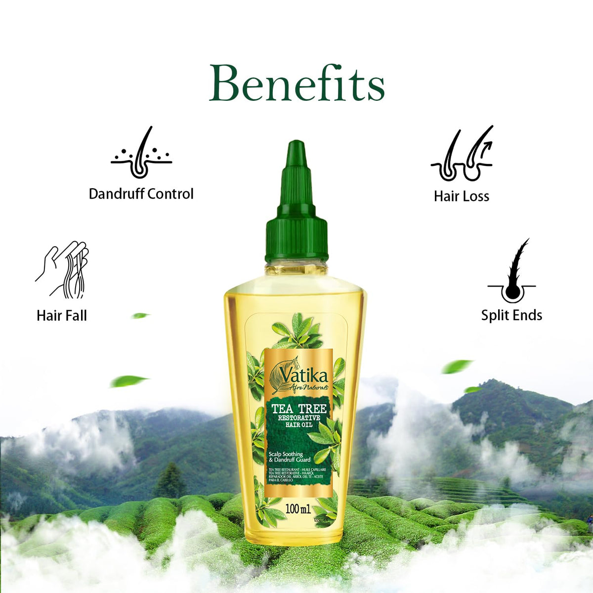 Vatika Naturals Vatika Afro Naturals Tea Tree Hair Oil - 100 ml | Restorative Hair Oil With Nourishing Blend | For Soothing Scalp & Protect Against Dandruff