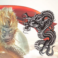 ULTNICE Large Large Temporary Arm Tattoo Stickers Waterproof Dragon Sleeve Transfers for Men Women Scar Cover Body Art 21X15cm