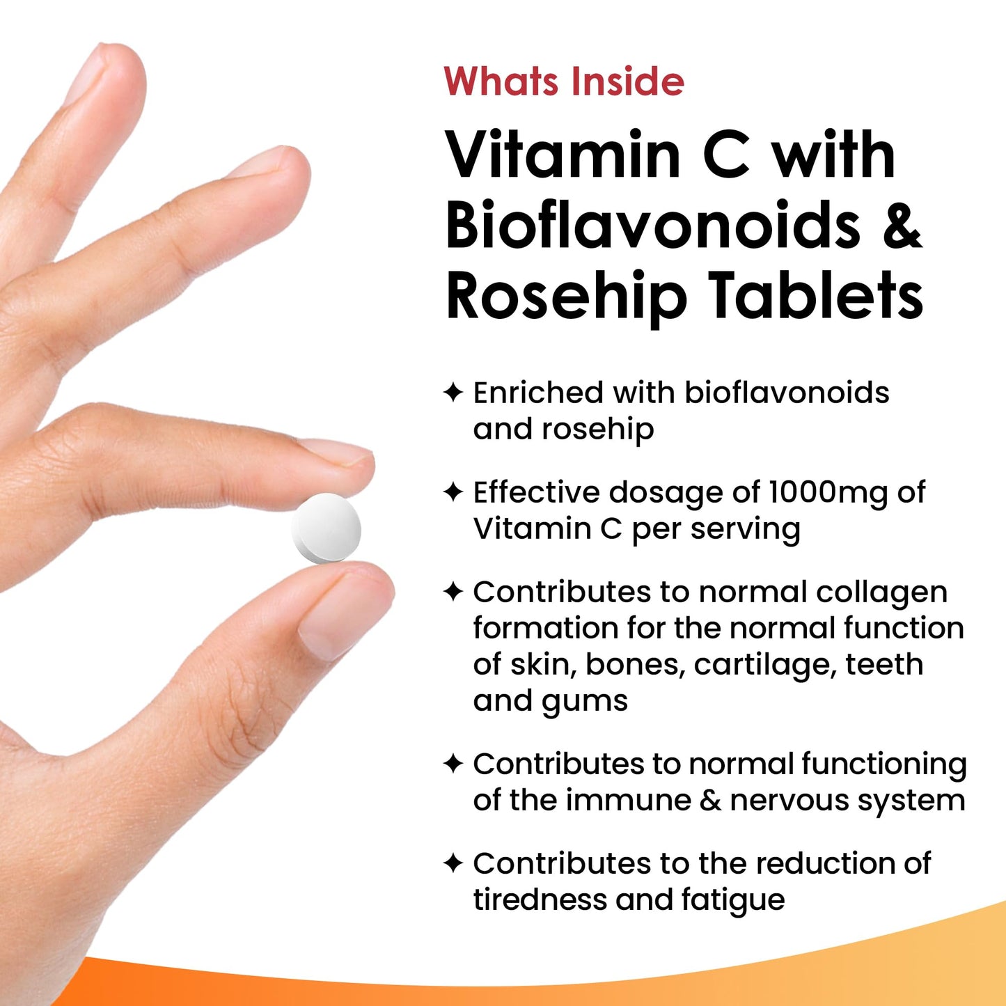 NEW LEAF PRODUCTS Vitamin C Tablets 1000mg - Enriched with Bioflavonoids & Rosehip - Premium Vitamin C Supplements - 360 Vegan Vitamin C Tablets High Strength Ascorbic Acid VIT C for Normal Immune System UK Made