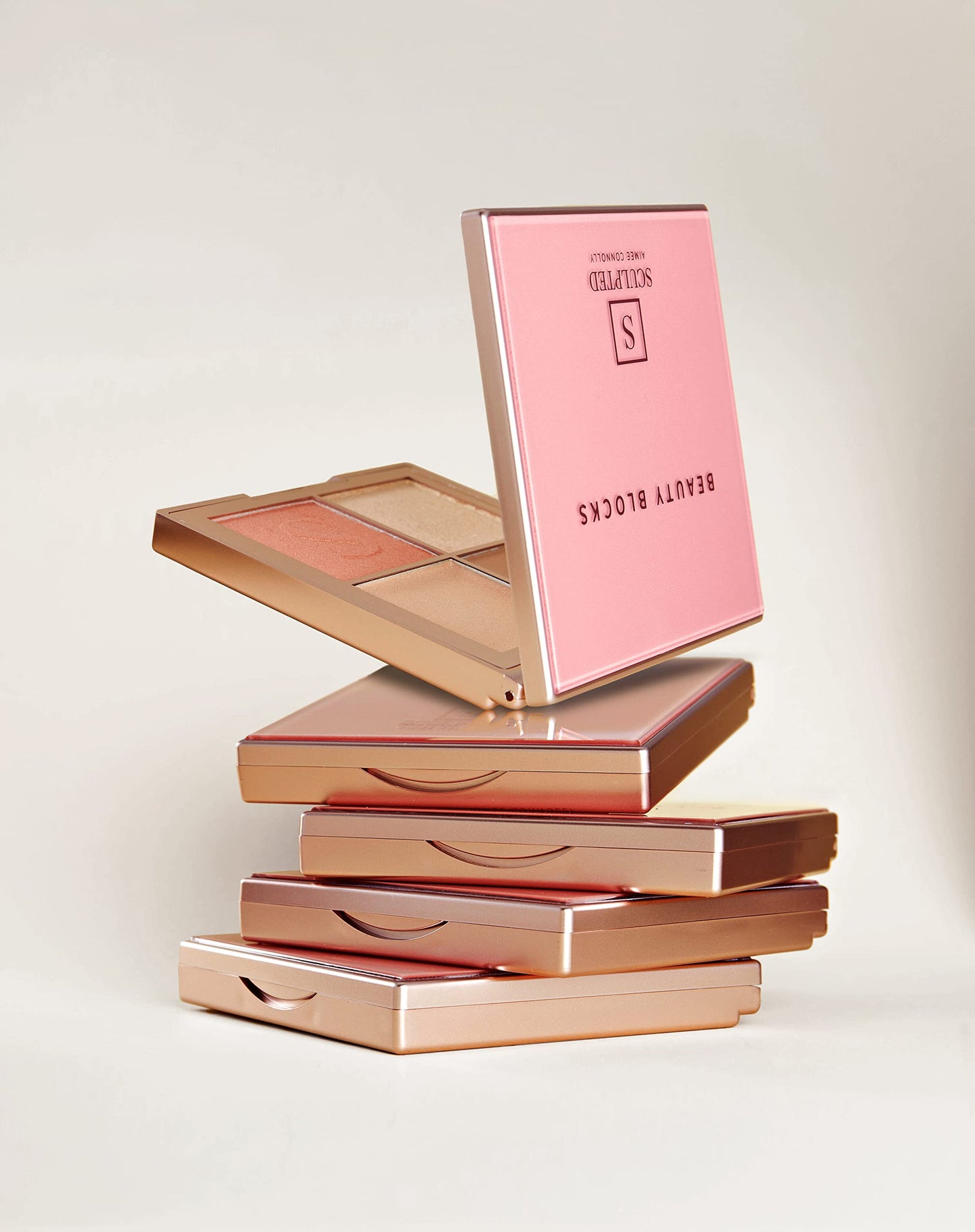 SCULPTED by Aimee Connolly Beauty Blocks 4-in-1 Face Palette from Sculpted by Aimee (Deep) - Vegan Bronzer, Blusher, Powder & Cream Highlighters to Define and Glow