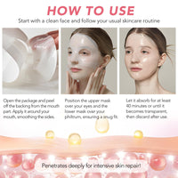GUOUURR Bio-Collagen Deep Hydration Mask, Deep Moisturising, Anti-wrinkle, Soothing and Repairing, Firming, Improving Elasticity, Minimising Pores, Brightening, For All Skin Types(4 pcs)
