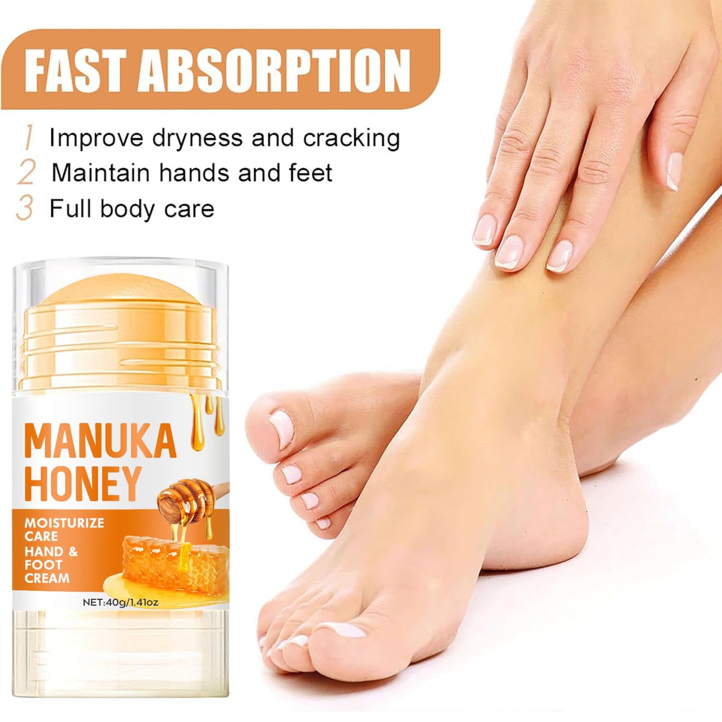 AuraBeen 60% Urea Foot Cream for Dry Skin, Intensive Moisturizing Foot Cream, Improving Heel Repair Ointment for Heels, Feet & Hands