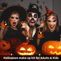 TsuperU Vampire Costumes Accessories Zombie Make Up Temporary Tattoos Halloween Face Stickers Fake Scars and Wounds Makeup, Halloween Costumes for Women Scar Tattoos Party Cosplay