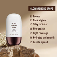 Cureluxe Glowing Liquid Bronzer - Bronzing Drops - Tan Face Drops -Liquid Bronzing Drop for Body - Tan Luxe Face Tanning Drop for Contour Makeup & Natural Glow - Luxe Champagne Shimmer 01