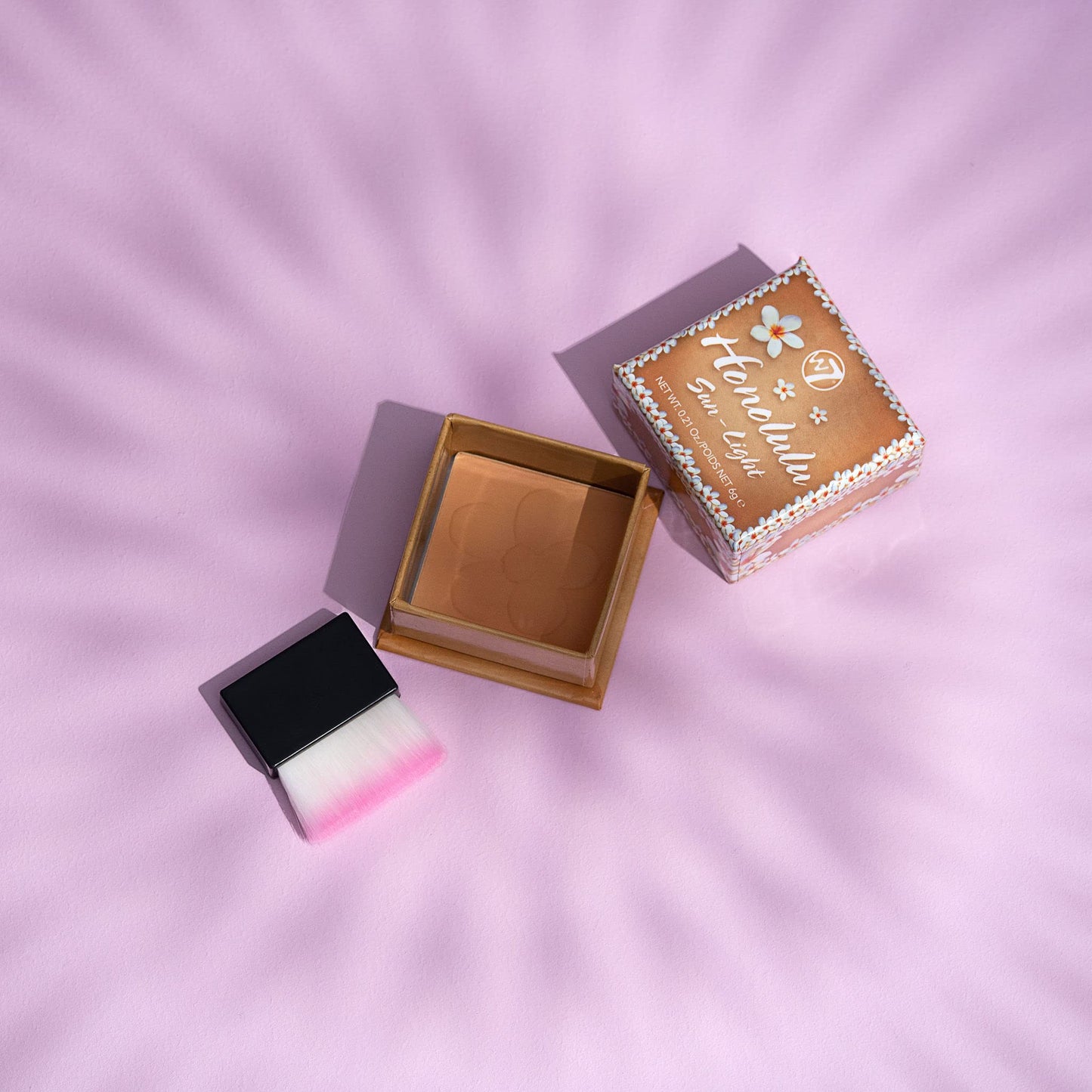 W7 Honolulu Sun-Light Bronzing Powder - Pressed Powder Bronzer - Contouring & Highlighting Vegan Makeup