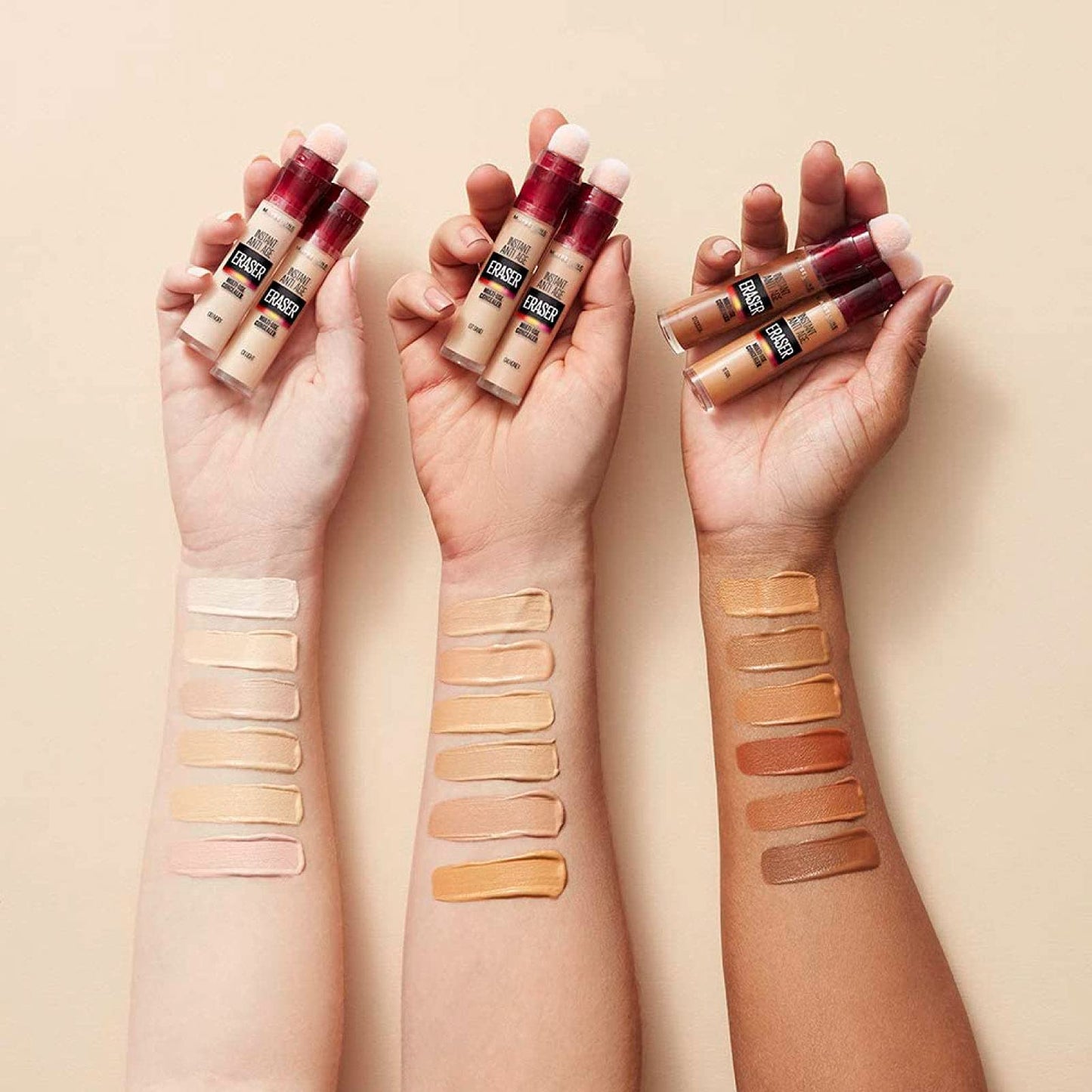 Garnier Skinactive BB Cream Moisturizing Perfecting Face Cream All in 1 SPF25 Medium Shade + Erase Age Multipurpose Liquid Concealer 02 Nude with Sponge Applicator