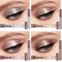 HQDA 10 Colors Liquid Eyeshadow Shimmer Glitter Metallic Eyeshadow Smokey Eye Looks Waterproof Long Lasting Quick Drying Eye Shadow Make up Kits (10 Colors)