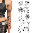Tatodays black vampire flying bats tattoos temporary tattoos spiders ghosts scars women arm halloween realistic temp tatoo waterproof sp halloween tattoo (Spiders Webs)