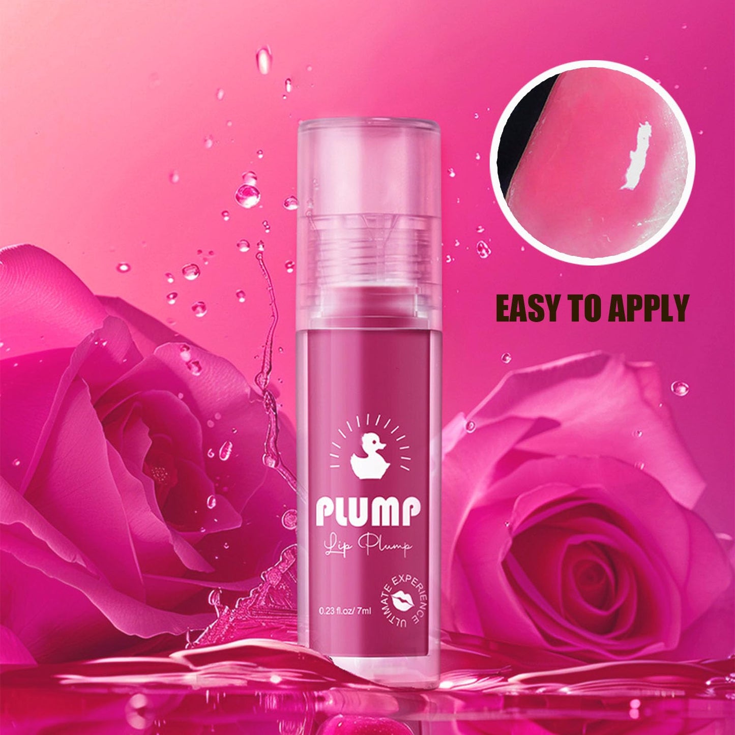 LYNTYAOU Pink Plumping Lip Gloss, Hot Pink Moisturizing Glossy Lip Oil Tinted, Hydrating Lip Balm Clear Lipgloss Makeup, Glitter Shimmer Makeup Tint Moisturizer Lipgloss Plumper for Women