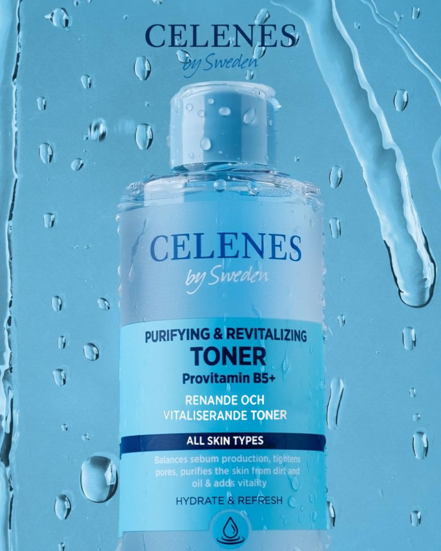 Celenes by Sweden Thermal Purifying & Revitalizing Toner, 200 ml - Alcohol & Parab Free, Suitable for All Skin Types, Enriched with Swedish Thermal Water, Pinus Sylvestris and Provitamin B5+