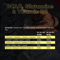 NXT Nutrition BCAA, Glutamine & Vitamin D | BCAAs Amino Acids with Vitamin D3 and L-Glutamine - for Recovery, Gut Health and Muscle Protein Synthesis | 360g - 30 Servings (Pineapple)