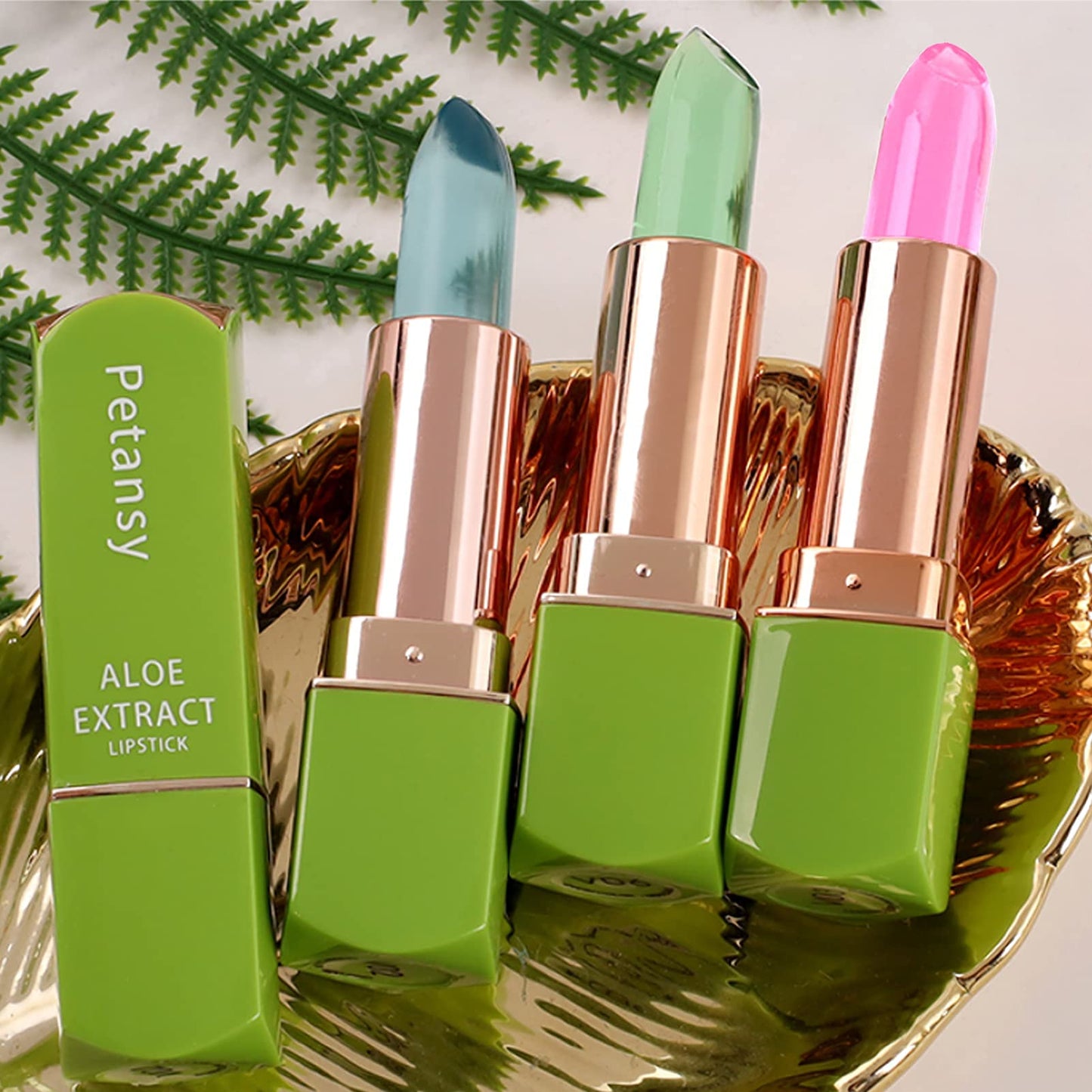 Petansy 3 Packs Aloe Vera Lipstick , Lips Moisturizer Long Lasting Nutritious Lip Balm Magic Temperature Color Change Lip Gloss-Set(A)