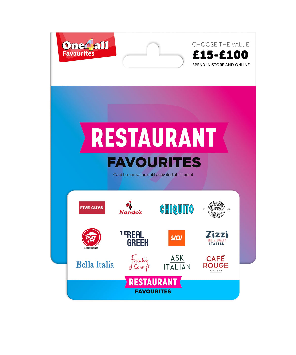 One4all Restaurant Favourites - UK Redemption - Delivered by post