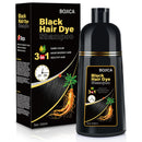 BOJICA Black Hair Dye Shampoo for Gray Hair Coverage, 3-in-1 Semi-Permanent Color Shampoo Herbal Ingredients for Women & Men 500ml