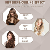 ExcellaElite 3Pcs Heatless Blowout Rods,Overnight Blowout Rods for Long Hair,Heatless Curling Rod No Heat for All Hairs,Heatless Rods,Sleeping Lazy Curler Set,for DIY Hair Styling Tools (Brown)