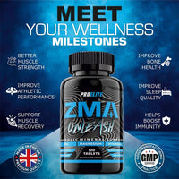 ZMB6 60 Tablets Gluten Free Vegan Vitamin B6, Magnesium and Zinc Tablet | Normal Muscle Function & Energy Yielding Metabolism | Muscle Growth & Sleep Support | PROELITE UK