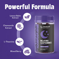 HILLTEN HEALTH Natural Sleep Support Gummies for Adults - Melatonic Formula for Restful Nights, Sleep Gummies Promoting Natural Sleep Production, Promotes Healthy Sleep Patterns, 60 Count