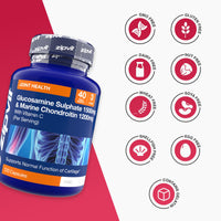 Zipvit Glucosamine and Chondroitin High Strength with Glucosamine Sulphate 1500mg, Marine Chondroitin 1200mg and Vitamin C, Joint Care Supplements for Men and Women, 120 Capsules